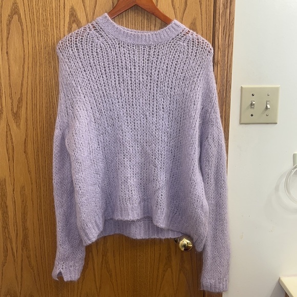 Free People Sweaters - Free People Fuzzy Lavender Alpaca Crewneck Sweater